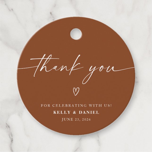 Minimalistisk Bröllop Tack Gåvor Etiketter (Framsida)