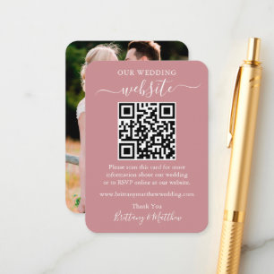 Minimalistisk Bröllop-webbplats, foto QR Dusty Ro Tilläggskort