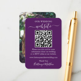 Minimalistisk Bröllop-webbplats, foto QR-Lila Tilläggskort