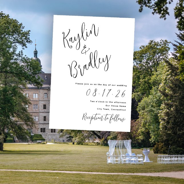 Minimalistisk Bröllop White-inbjudan första Namn Inbjudningar (Skapare uppladdad)