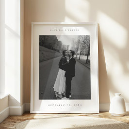 Minimalistisk Bröllops Anpassad Par Foto Poster