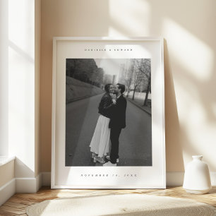 Minimalistisk Bröllops Anpassad Par Foto Poster