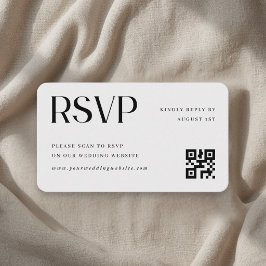 Minimalistisk bröllops QR-kod RSVP Tilläggskort