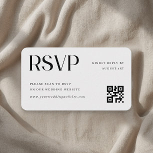 Minimalistisk bröllops QR-kod RSVP Tilläggskort