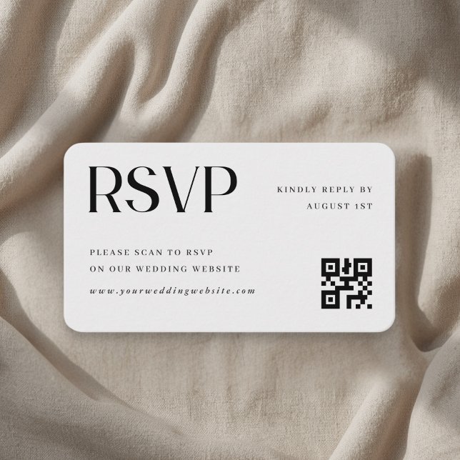 Minimalistisk bröllops QR-kod RSVP Tilläggskort (Skapare uppladdad)