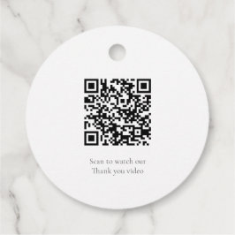 Minimalistisk Bröllops QR-kod Tack Video Elegant Gåvor Etiketter