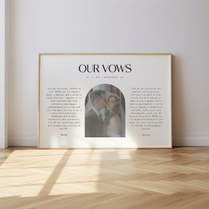 Minimalistisk bröllops- "Våra löften" Fotoark Poster