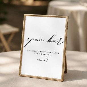 Minimalistisk bröllopsaffisch för öppen bar poster