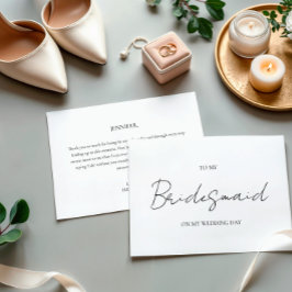 Minimalistisk Bröllopsdag till mitt Bridesmaid-kor Inbjudningar