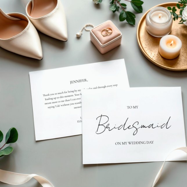 Minimalistisk Bröllopsdag till mitt Bridesmaid-kor Inbjudningar (Skapare uppladdad)