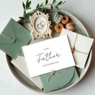 Minimalistisk Bröllopsdag till mitt Far Pappa-kort Inbjudningar
