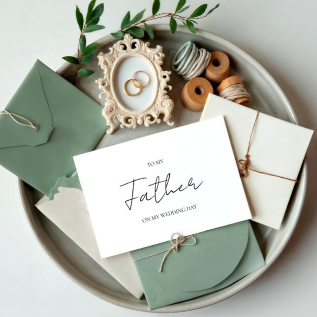 Minimalistisk Bröllopsdag till mitt Far Pappa-kort Inbjudningar (Skapare uppladdad)
