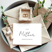 Minimalistisk Bröllopsdag till mitt Mor Mamma-kort