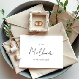 Minimalistisk Bröllopsdag till mitt Mor Mamma-kort Inbjudningar