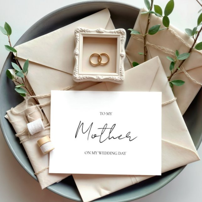 Minimalistisk Bröllopsdag till mitt Mor Mamma-kort Inbjudningar (Skapare uppladdad)
