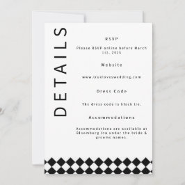 Minimalistisk Bröllopsdetaljkort Inbjudningar