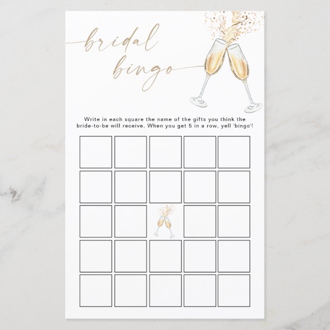 Minimalistisk Bröllopsdusch Bingo (Framsida)