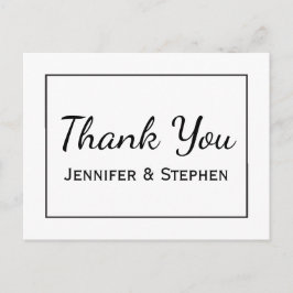 Minimalistisk Bröllopsfest för svartvit Tack Vykort