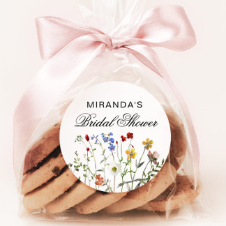 Minimalistisk Bröllopsfest för Vildblommor Retur Runt Klistermärke