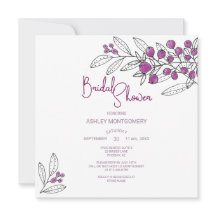 Minimalistisk bröllopsfest med lila bär och blad