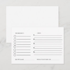 Minimalistisk bröllopsfestreceptförfrågan  tilläggskort