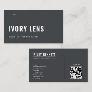 Minimalistisk bröllopsfotografi | Forge Gray Visitkort
