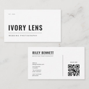 Minimalistisk Bröllopsfotografi   Genomskinlig Visitkort