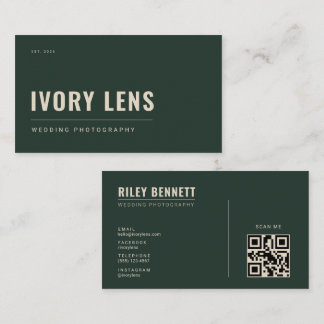 Minimalistisk bröllopsfotografi | Skoggrön Visitkort