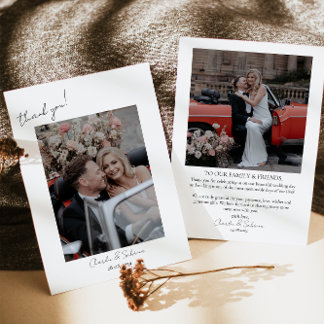 Minimalistisk bröllopsfotografi tackkort tack kort