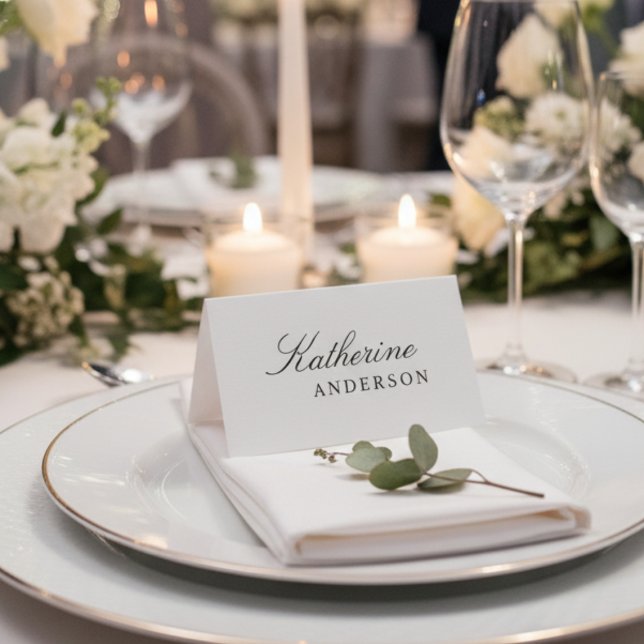 Minimalistisk Bröllopsgäst Middagfest  Placeringskort (Minimalist Wedding Guest Dinner Party Place Card)