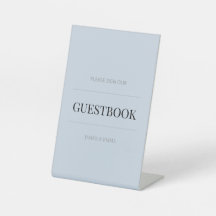 Minimalistisk bröllopsgästbok Dusty Blue