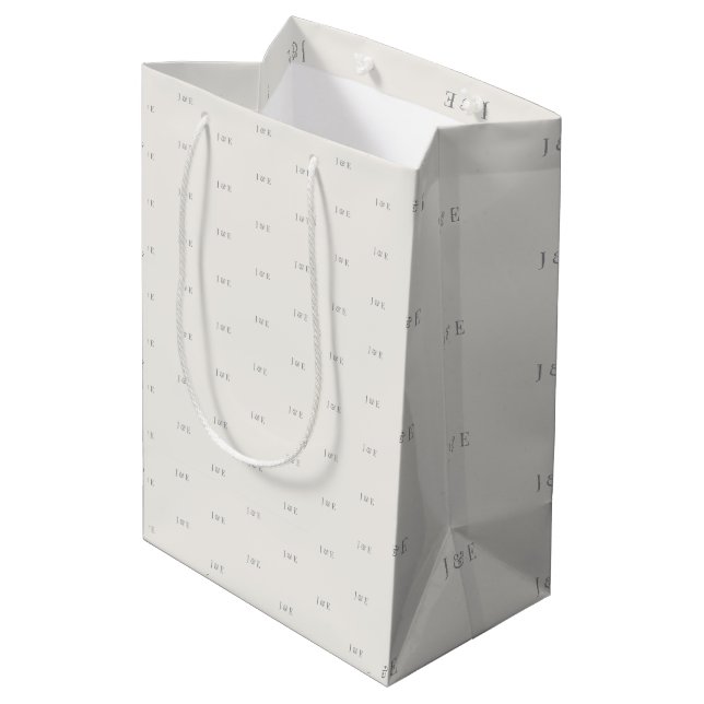 Minimalistisk bröllopsgavepåse | Varm elfenben (Baksidan Vinklad)