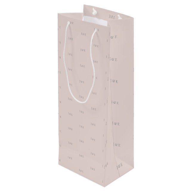 Minimalistisk bröllopsgåvpåse | Varm rosafärgad (Baksidan Vinklad)