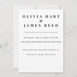 Minimalistisk bröllopsinbjudan - Elegantens Anpass Inbjudningar