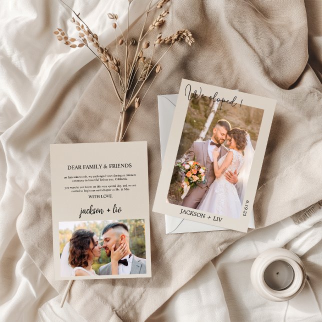 Minimalistisk bröllopsinbjudan för foto-elopement inbjudningar (Skapare uppladdad)