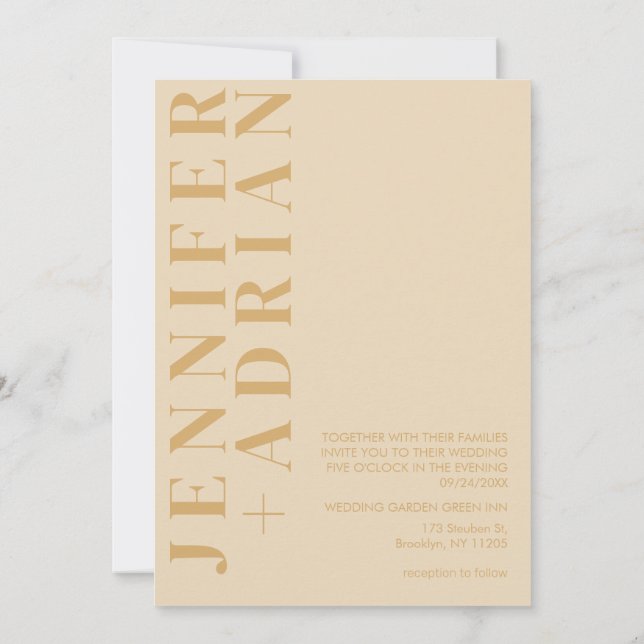 Minimalistisk bröllopsinbjudan inbjudningar (Baksida)