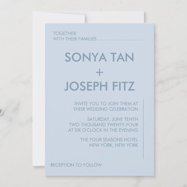 Minimalistisk bröllopsinbjudan inbjudningar (Framsida)