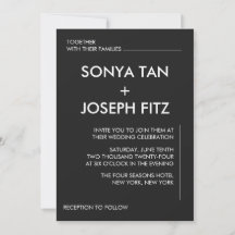 Minimalistisk bröllopsinbjudan