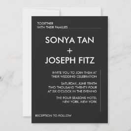 Minimalistisk bröllopsinbjudan inbjudningar