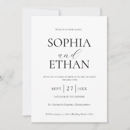 Minimalistisk bröllopsinbjudan inbjudningar