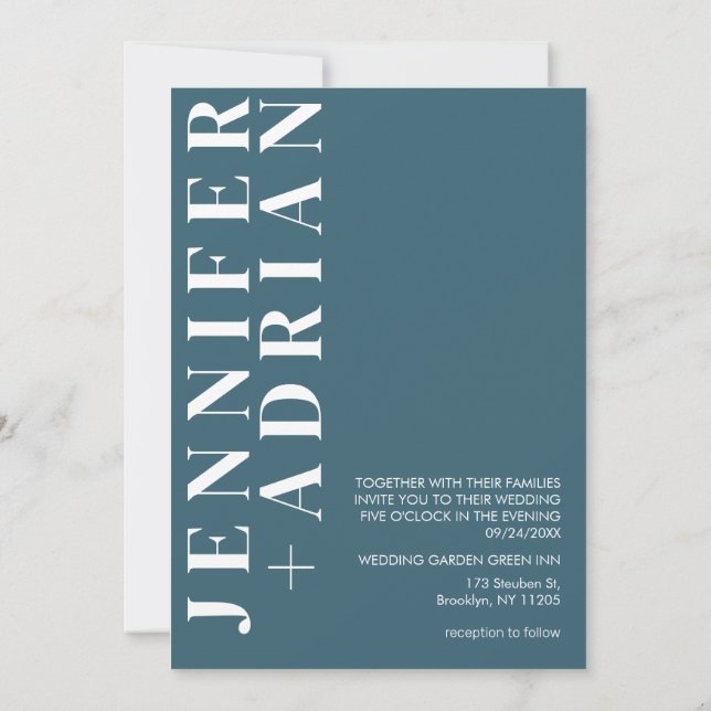 Minimalistisk bröllopsinbjudan inbjudningar (Baksida)