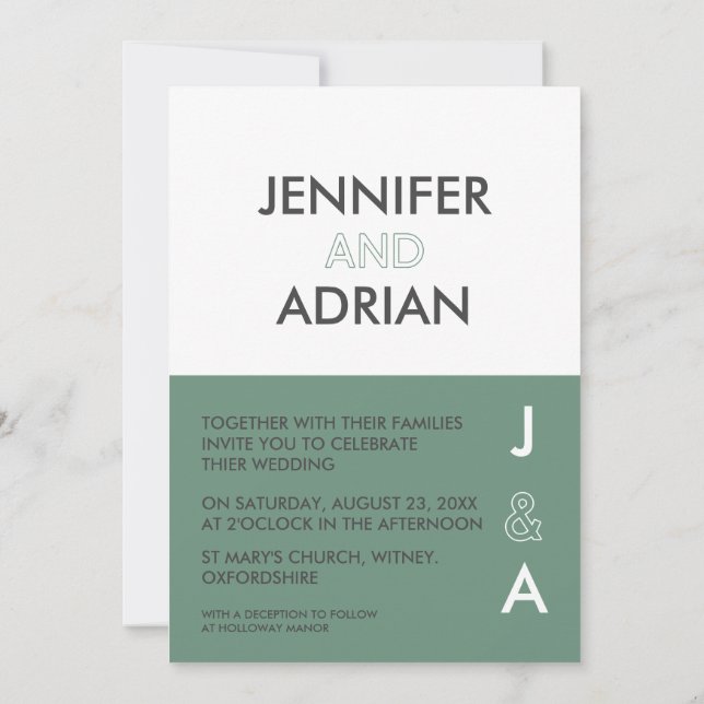 Minimalistisk bröllopsinbjudan inbjudningar (Baksida)