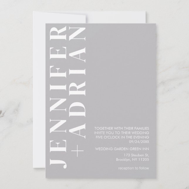 Minimalistisk bröllopsinbjudan inbjudningar (Baksida)