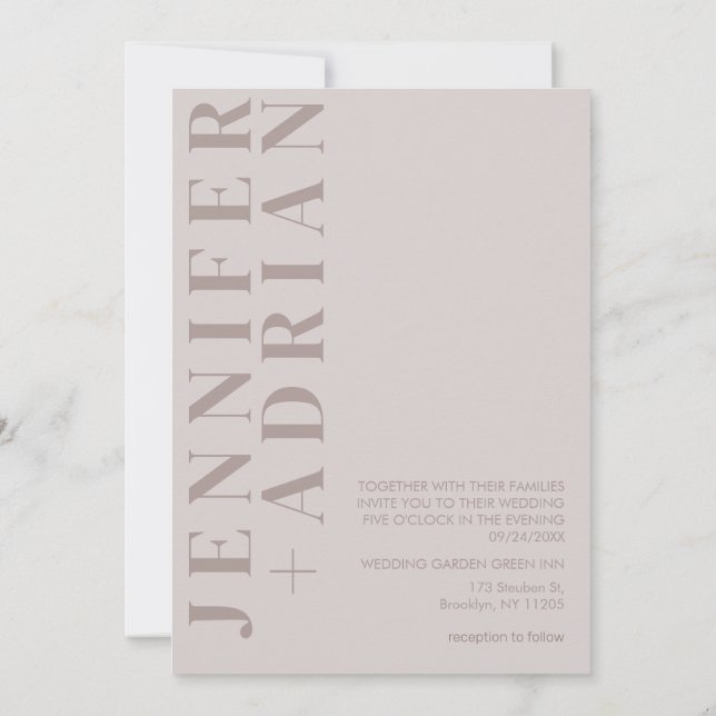 Minimalistisk bröllopsinbjudan inbjudningar (Baksida)