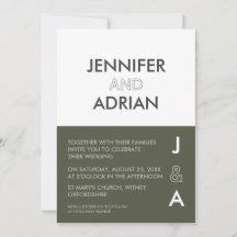 Minimalistisk bröllopsinbjudan