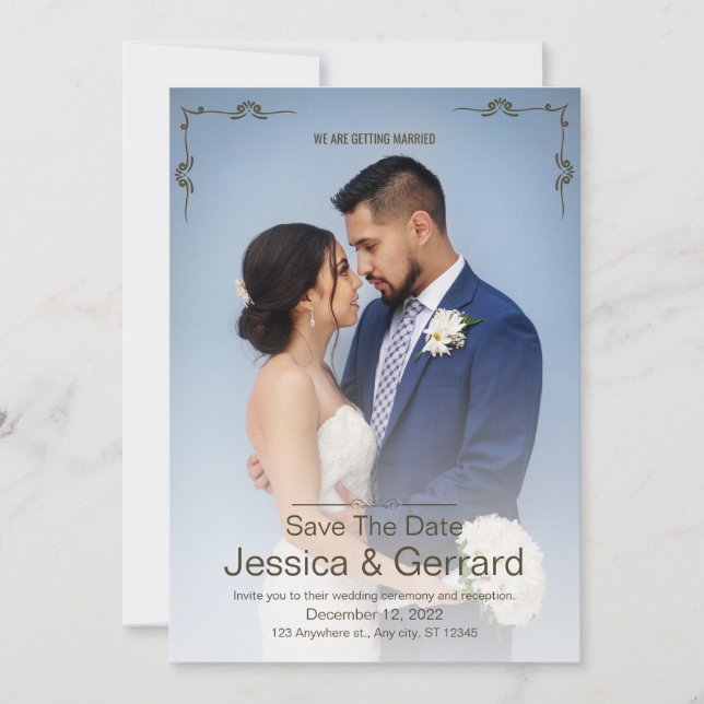 Minimalistisk bröllopsinbjudan inbjudningar (Framsida)