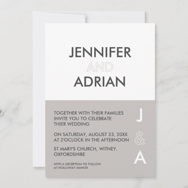 Minimalistisk bröllopsinbjudan inbjudningar (Baksida)