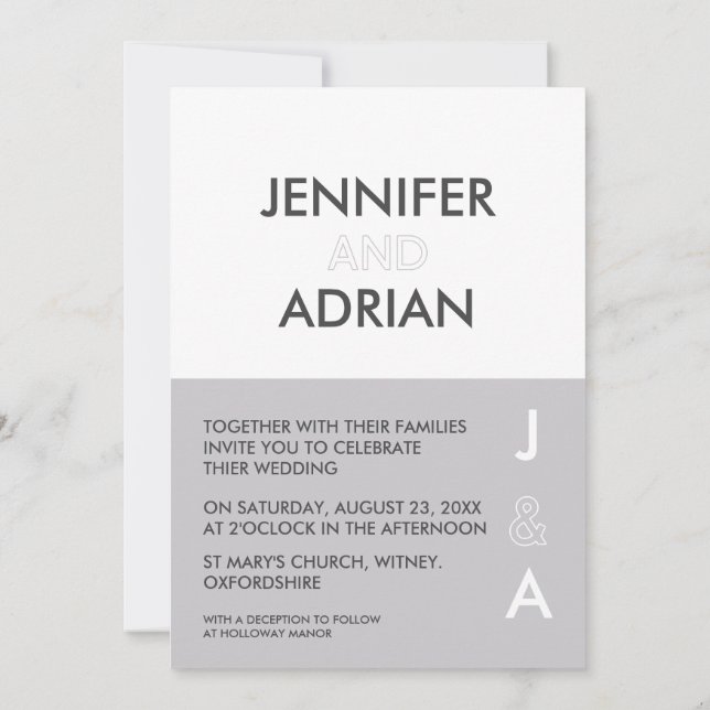 Minimalistisk bröllopsinbjudan inbjudningar (Baksida)