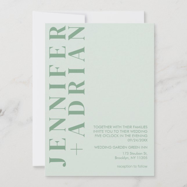 Minimalistisk bröllopsinbjudan inbjudningar (Baksida)