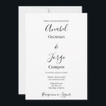 Minimalistisk bröllopsinbjudan på spanska inbjudningar<br><div class="desc">Minimalistisk bröllopsinbjudan på spanska. Invación de boda minimalista en español</div>